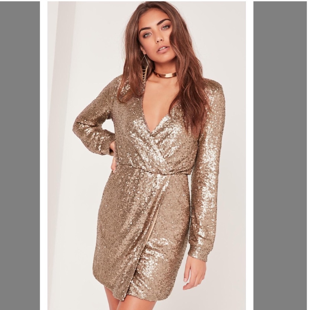 Gold sequin dress